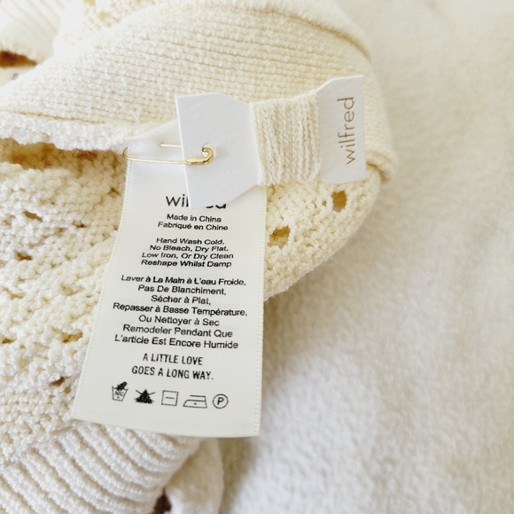 Aritzia Wilfred Cream Sleeveless Sweater Tank XS - Picture 6 of 6